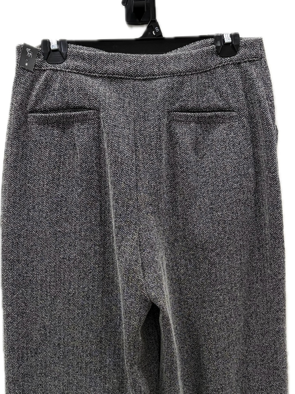 Abercrombie & Fitch Sloane Wide Leg Trouser Pants Gray Herringbone NWT Size M - Picture 3 of 7